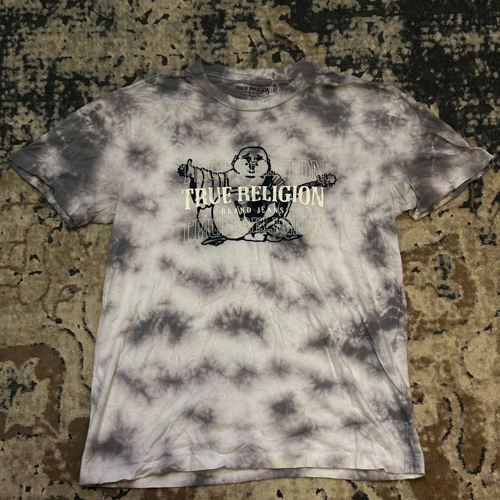True Religion Black and White Tie-Dye Men's T-Shirt